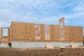 the walls of the new house are covered with plywood Royalty Free Stock Photo