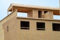 walls of a new plywood house Royalty Free Stock Photo