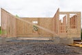 walls of a new plywood house Royalty Free Stock Photo