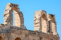 Walls of the old Colosseum in Tunisia Royalty Free Stock Photo