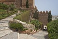 Walls of an old fortress Alcazaba Royalty Free Stock Photo