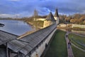 The Walls of old Kremlin of Pskov, Russia.