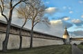 The Walls of old Kremlin of Pskov, Russia.