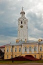 The walls of the Old Town and the towers of Veliky Novgorod, Russia. Clock Tower in Novgorod Detinets Royalty Free Stock Photo