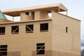 walls of a plywood new apartment Royalty Free Stock Photo