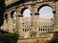 Walls of roman arena in Pula,Croatia