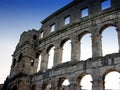 Walls of roman arena in Pula,Croatia