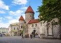 Walls and streets of old town Vanalinn, Estonia Royalty Free Stock Photo