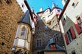 Walls surrounding inner courtyard of Eltz Castle in Rhineland-Palatinate, Germany Royalty Free Stock Photo