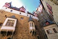 Walls surrounding inner courtyard of Eltz Castle in Rhineland-Palatinate, Germany Royalty Free Stock Photo