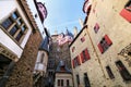 Walls surrounding inner courtyard of Eltz Castle in Rhineland-Palatinate, Germany Royalty Free Stock Photo