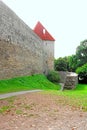 Walls of Tallinn fortress, Estonia. The walls and the many gates are still largely extant today