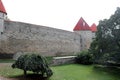 Walls of Tallinn fortress, Estonia. The walls and the many gates are still largely extant today