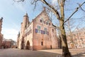 Walls of 13th century area of Binnenhof and office of the Prime Minister of Netherlands, Hague historical city