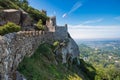 The walls and tower of Castle of the Moors. Royalty Free Stock Photo
