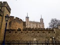 Walls of Tower of London in winter Royalty Free Stock Photo