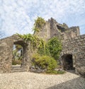 Walls and tower of Norman castle Aci Castello near Catania, Sicilia, Italy Royalty Free Stock Photo