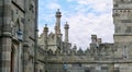 Walls and towers of the historic palace stylized as a medieval castle Royalty Free Stock Photo