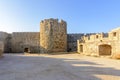 Walls and towers of Rhodes fortress, Dodecanese islands, Greece Royalty Free Stock Photo