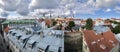 The walls and towers of Tallinn, Estonia. Cityscape panorama of Old Town with historical buildings. Royalty Free Stock Photo