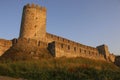 Walls and watchtower of Kalemegdan fortress at sunset in Belgrade, Serbia Royalty Free Stock Photo