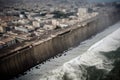 walls of water, rising from the ocean to devastate coastal cities Royalty Free Stock Photo