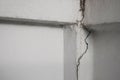 The walls were cracks from the subsidence can mean danger. Royalty Free Stock Photo