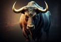 Wallstreet bull, bullish stock market sentiment concept. Finances and wealth growth Royalty Free Stock Photo