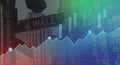 Wallstreet of chart and candle stick background