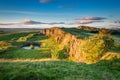 Walltown Crags below Hadrian`s Wall Royalty Free Stock Photo