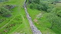 The Walltown Crags at World heritage site Hadrian`s Wall in the beautiful Northumberland National Park