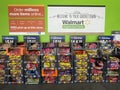 Walmart grocery store Halloween candy entrance display