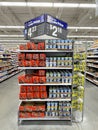 Walmart grocery store interior noodles and Progresso soup display Royalty Free Stock Photo