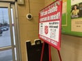 Walmart grocery store interior Salvation Army sign at entrance Royalty Free Stock Photo