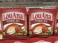 Walmart grocery store Lou Ana peanut oil large box close up