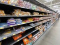 Walmart interior dinner roll and bread aisle