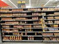 Walmart interior jar spaghetti sauce section Royalty Free Stock Photo