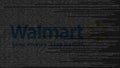 Walmart logo made of source code on computer screen. Editorial 3D rendering