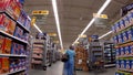 Walmart Neighborhood Market interior lady wearing a face mask