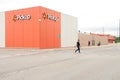 tor, canada - august 18, 2023: walmart pickup sign logo on corner of orange walmart store building 29 p 20