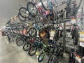 Walmart retail store bicycle bike racks displays