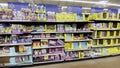 Walmart retail store interior Easter candy display wall