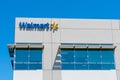 Walmart sign on facade of Walmart Labs office building in Silicon Valley. Walmart Inc. is an American multinational retail Royalty Free Stock Photo