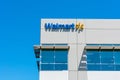 Walmart sign on facade of Walmart Labs office building in Silicon Valley. Walmart Inc. is an American multinational retail Royalty Free Stock Photo