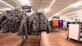 Walmart super center interior long pan apparel area seasonal change to Winter in Georgia neat