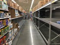 Walmart Supercenter interior empty toilet paper section