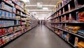 Walmart Supercenter retail store interior cereal aisle and people Royalty Free Stock Photo