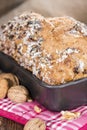 Walnut Bread (fresh baked) Royalty Free Stock Photo