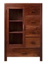 Walnut Cabinet with Glass Doors