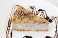 Walnut Cheesecake Slice Closeup Royalty Free Stock Photo